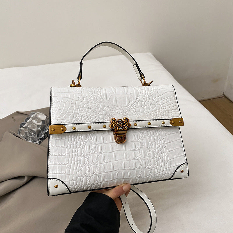 Large-Capacity Women's Handbag – Crocodile Pattern PU Leather Purse