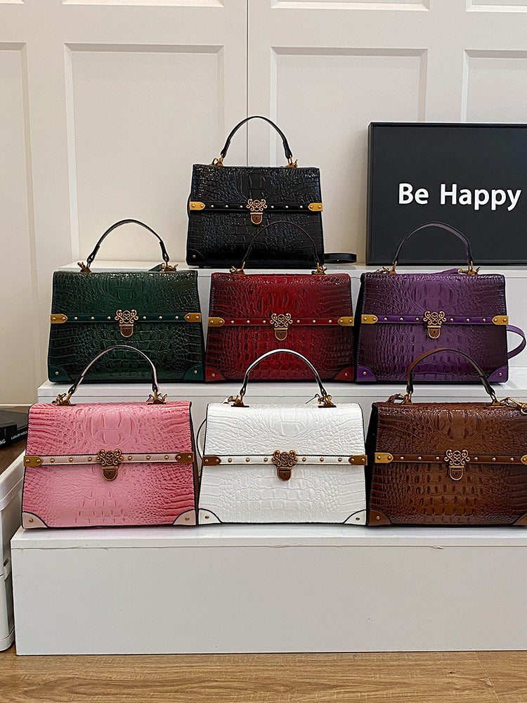 Large-Capacity Women's Handbag – Crocodile Pattern PU Leather Purse